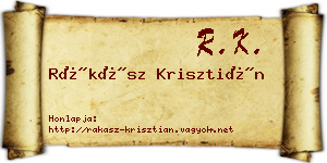 Rákász Krisztián névjegykártya
